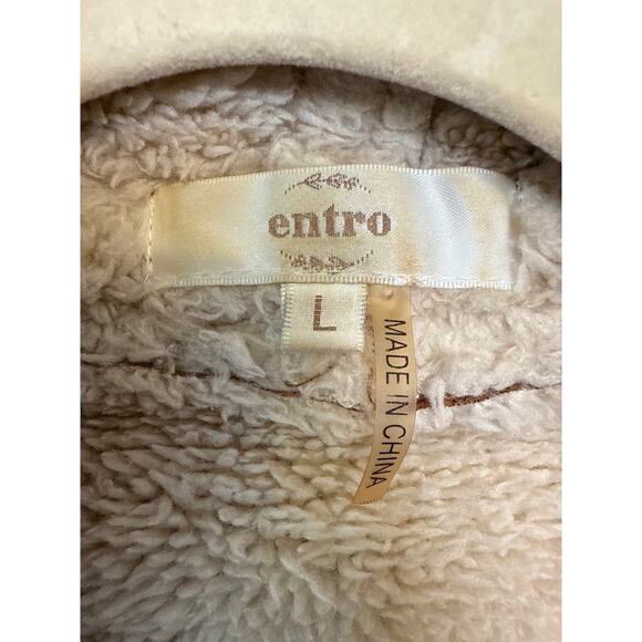 Entro Large Camel Faux suede Sherpa lined Vest - Picture 5 of 6